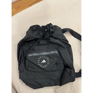 Adidas Stella McCartney Womens Black Waterproof Drawstring Gym Sack Sport Bag